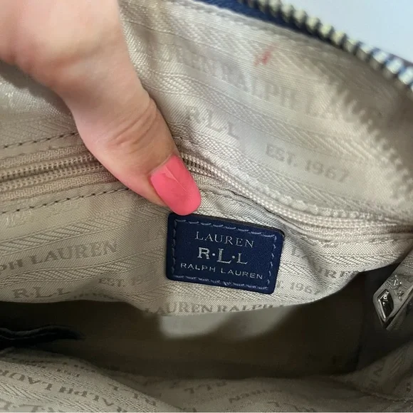 Lauren Ralph Lauren Red White Blue Crossbody Bag Lindley Alissa - Picture 9 of 16